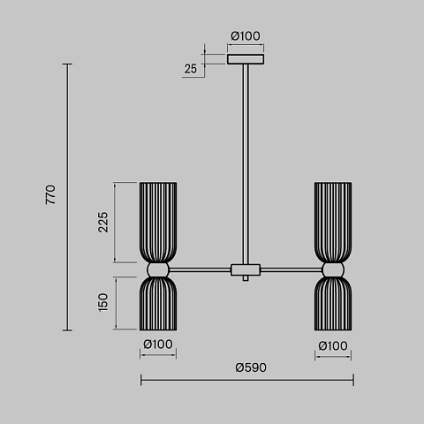 Люстра на штанге Maytoni MOD302PL-10GR