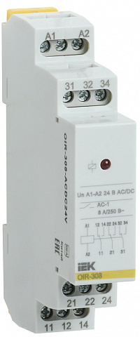 IEK ONI Промежуточное реле OIR 3 контакта (8А) 24 В AC/DC