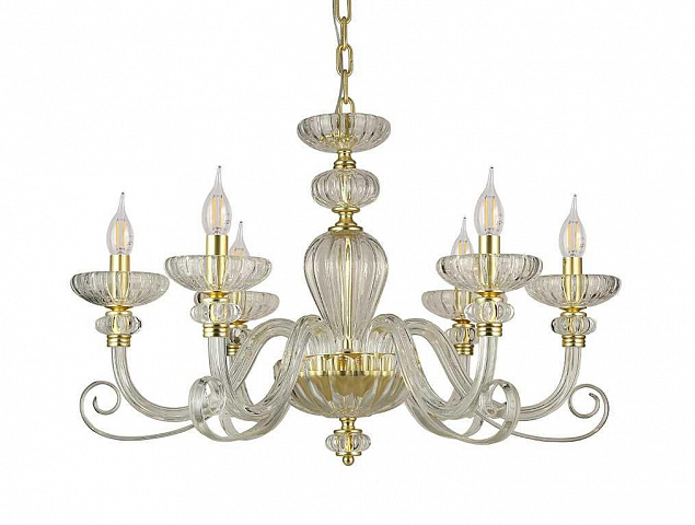 Подвесная люстра Newport 8626/C mat.soft gold clear