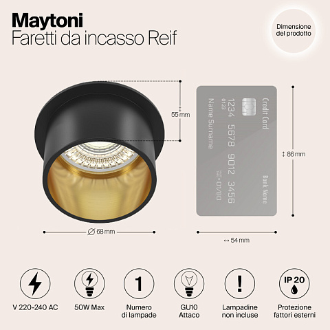 Встраиваемый светильник Maytoni DL050-01GB