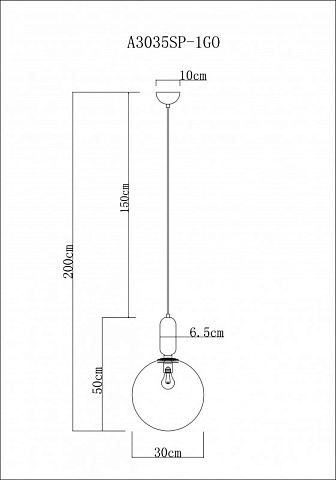 Подвесной светильник ARTE Lamp A3035SP-1GO