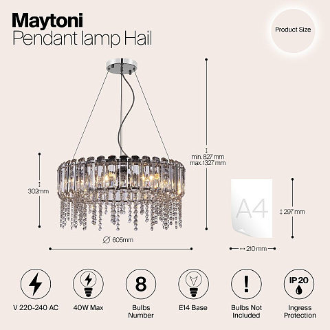 Подвесная люстра Maytoni MOD097PL-08CH
