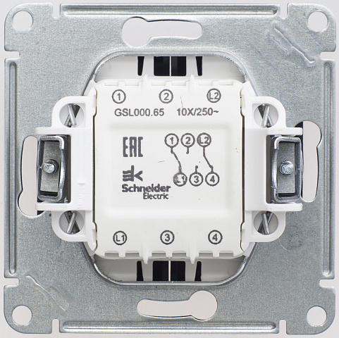 Systeme Electric Glossa Шоколад Переключатель 2-клавишный, сх.6, 10АХ