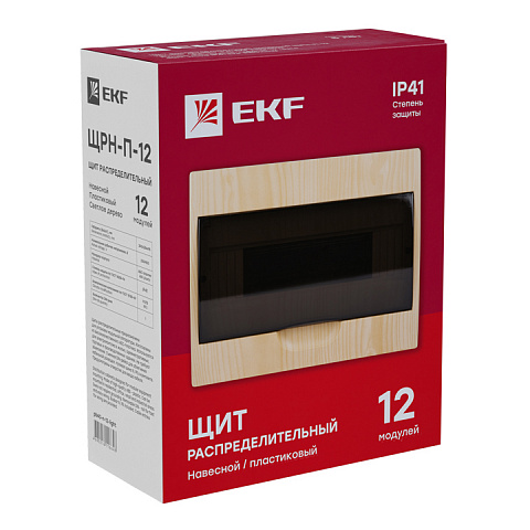 EKF PROxima Щит распределительный навесной ЩРН-П-12 светлое дерево IP41