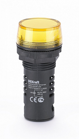 Dekraft Лампа комм. ADDS D22 LED жел. 220В AC/DC ЛK-22