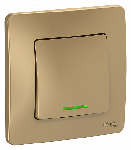 Systeme Electric Blanca внутр Титан Переключатель 1-клавишный с подсветкой, 10А, 250B
