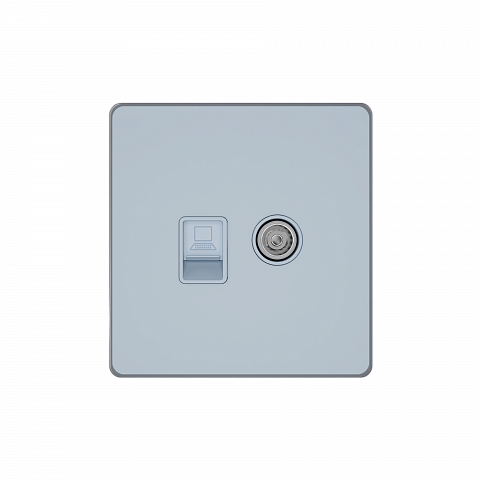 Systeme Electric Systeme Infinity Стальное небо Розетка информационная TV/FM и RJ-45 кат.5е