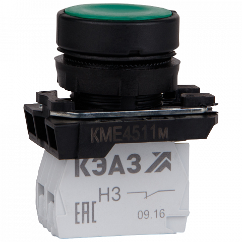 КЭАЗ Кнопка КМЕ4501м-красный-0но+1нз-цилиндр-IP54