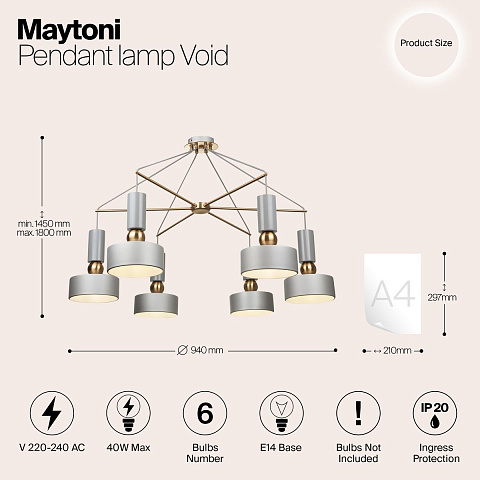 Накладная люстра Maytoni MOD030PL-06GR