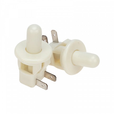 Выключатель-кнопка 250V 2.5А (2с) ON-(OFF) Б/Фикс белый (мебельная) Rexant