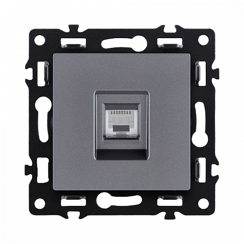Розетка Ethernet RJ45 Cat.6, серый Kollinger Asthetik AS-017GY