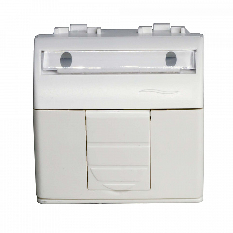 DKC Ком.роз. RJ45 кат.5e, Brava, белая, 2мод