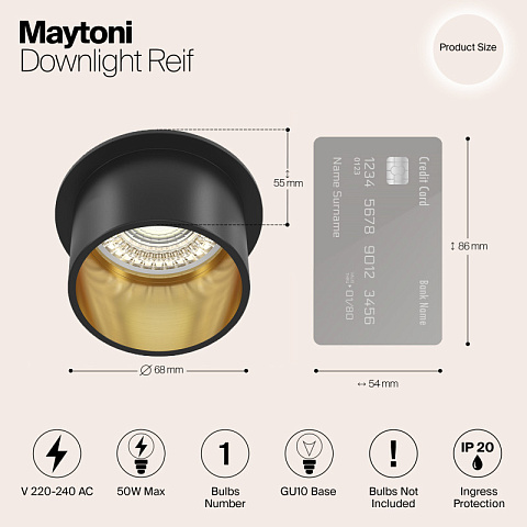 Встраиваемый светильник Maytoni DL050-01GB