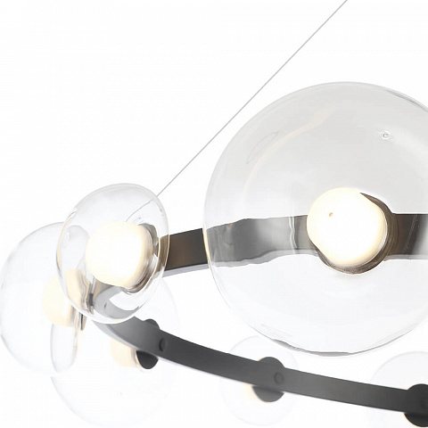 Подвесная люстра Crystal Lux BOSQUE SP12 BLACK/TRANSPARENT