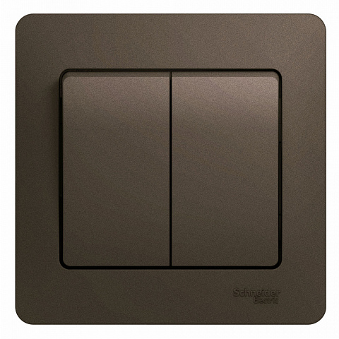 Systeme Electric Glossa Шоколад Выключатель 2-клавишный, сх.5, 10АХ (в сборе)