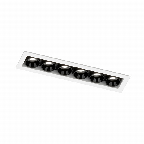 DK2514-WB Встраиваемый светильник SPACE со светодиодом L126mm 220V 10W 38° 4000К IP20 белый/черный алюминий