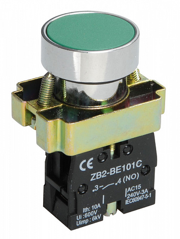 IEK LAY5 Кнопка управления LAY5-BA31 без подсветки зеленая 1з