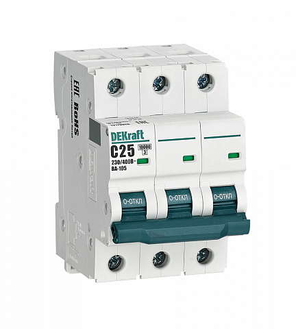 Dekraft Автоматический выключатель ВА105-3P-025A-C