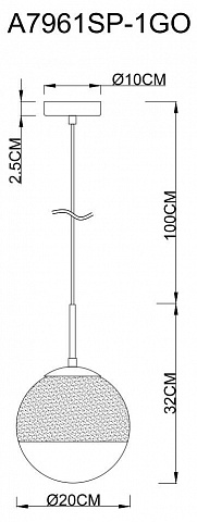 Подвесной светильник ARTE Lamp A7961SP-1GO