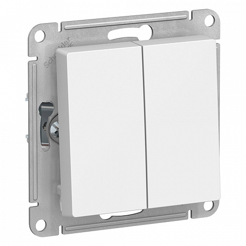 Systeme Electric AtlasDesign Бел Переключатель 2-клавишный сх.6, 10АХ, механизм