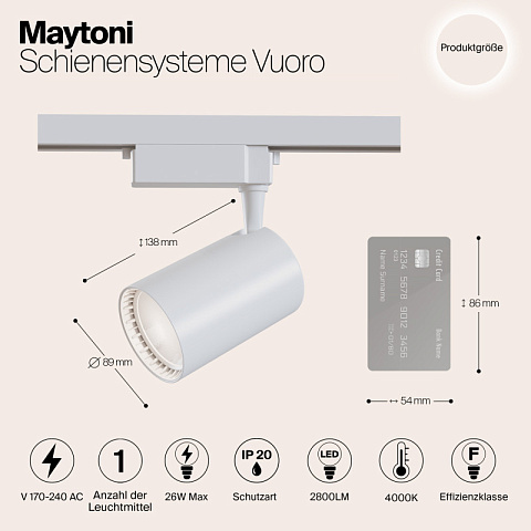 Светильник на шине Maytoni TR003-1-30W4K-W