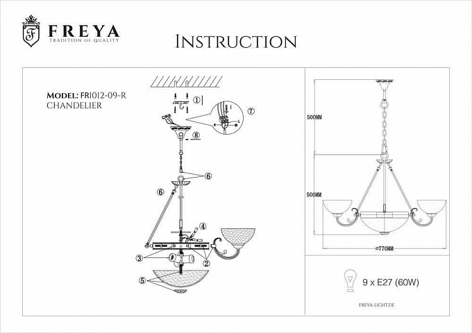 Подвесная люстра Freya FR2012-PL-09-BZ