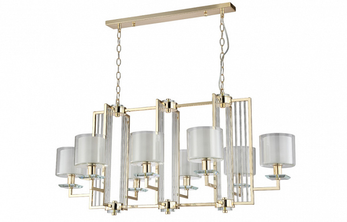 Подвесная люстра Crystal Lux NICOLAS SP8 L1000 GOLD/WHITE