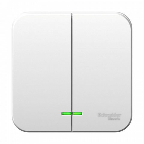 Systeme Electric Blanca наруж Бел Выключатель 2-клавишный с подсветкой, 10А, 250B
