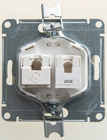 Systeme Electric Glossa Перламутр Розетка 2-ая RJ11+RJ45, кат.5E