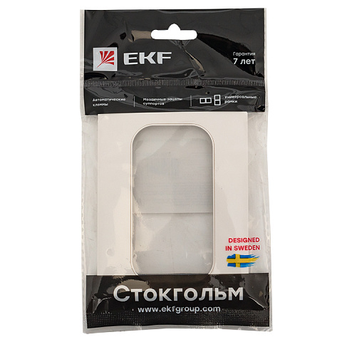 EKF PROxima Стокгольм Белый Рамка для розетки 2-ой