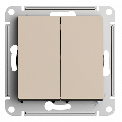 Systeme Electric AtlasDesign Песочный Переключатель 2-клавишный, сх.6/2, 10АХ, механизм