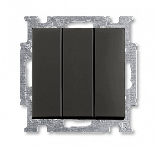 ABB BJB Basic 55 Шато (чёрн) Выключатель 3-клавишный, 16А