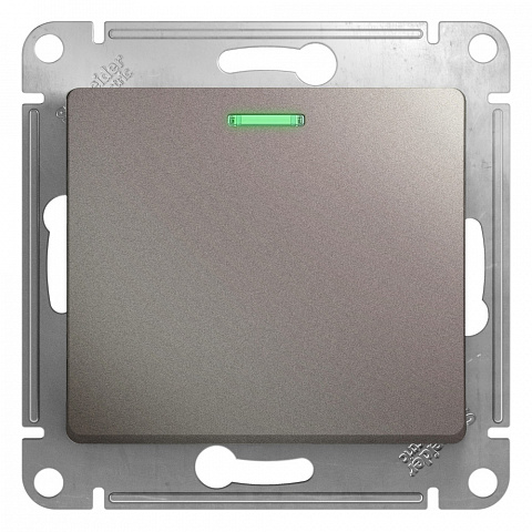 Systeme Electric Glossa Платина Выключатель 1-клавишный с подсветкой, сх.1а, 10AX
