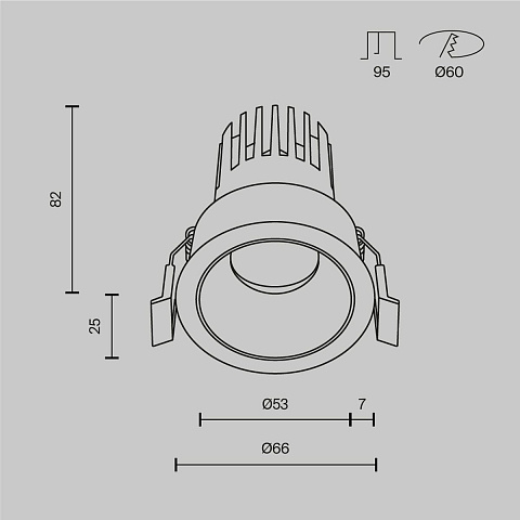 Встраиваемый светильник Maytoni DL115-10W-2.7K-B