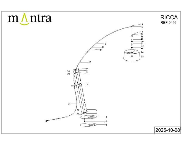 Торшер Mantra Ruti Ricca 9446+9447