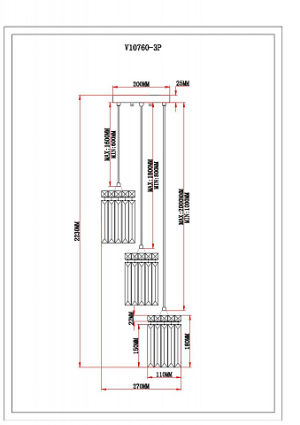 Подвесная люстра Moderli Levi V10760-3P
