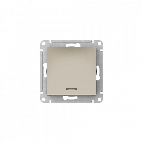Systeme Electric AtlasDesign Шампань Переключатель 1-кл с подсветкой, сх.6а, 10АХ, мех., быстрозажим. клем.