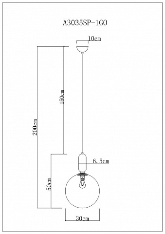 Подвесной светильник ARTE Lamp A3035SP-1GO