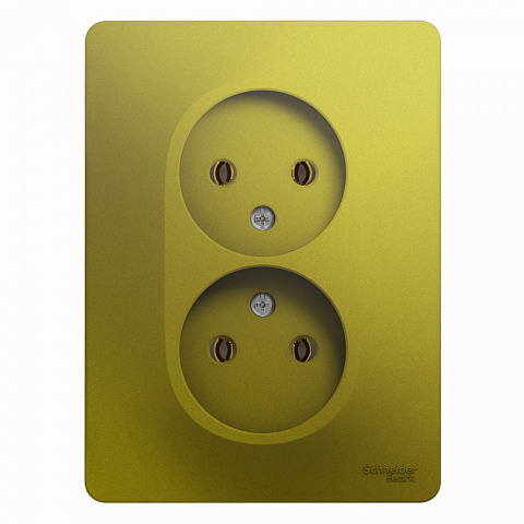 Systeme Electric Glossa Фисташковый Розетка 2-ая б/з (в сборе)