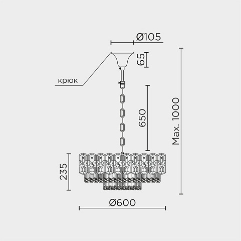Подвесная люстра MODELUX ML.7092.600 GD