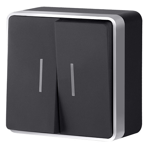 Выключатель Werkel W5020134 черный с серебром