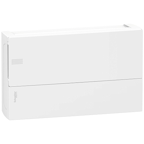Schneider Electric RESI9 MP (Mini Pragma) Бокс навесной с белой дверью 1 ряд/18 модулей, IP40, IK07, 63А, 2 клеммы, Италия
