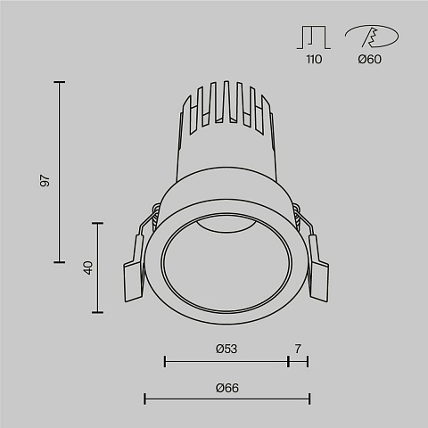 Встраиваемый светильник Maytoni DL116-10W-4K-B