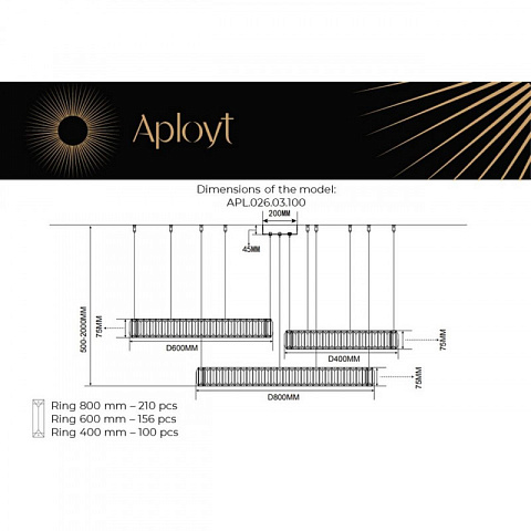 Подвесная люстра APLOYT APL.026.03.100