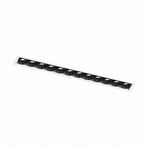 DK2532-WB Встраиваемый светильник SPACE со светодиодом под шпатлевку L240mm 220V 20W 38° 4000К IP20 белый/черный алюминий