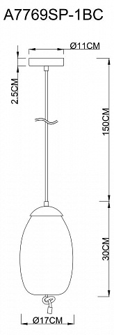 Подвесной светильник ARTE Lamp A7769SP-1BC