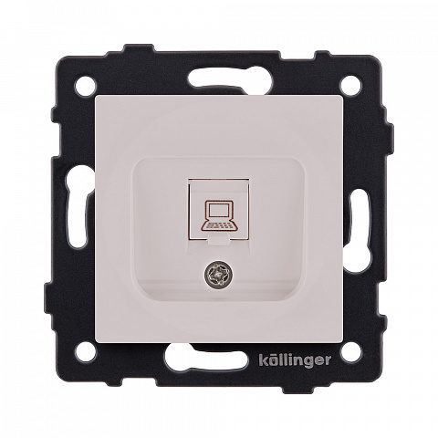 Розетка Ethernet RJ45 Cat.6, кашемир матовый Kollinger REA-018CM для Aspekt, Eleganz, Reflex
