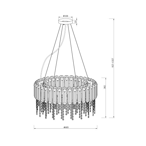 Подвесная люстра Maytoni MOD097PL-08CH