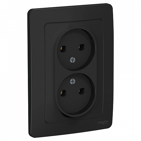 Systeme Electric Blanca внутр Антрацит Розетка 2-ая б/з без шторок, 16А, 250В