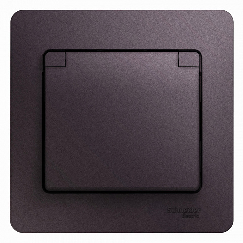 Systeme Electric Glossa Сиреневый туман Розетка с/з со шторками с крышкой IP20 (в сборе)